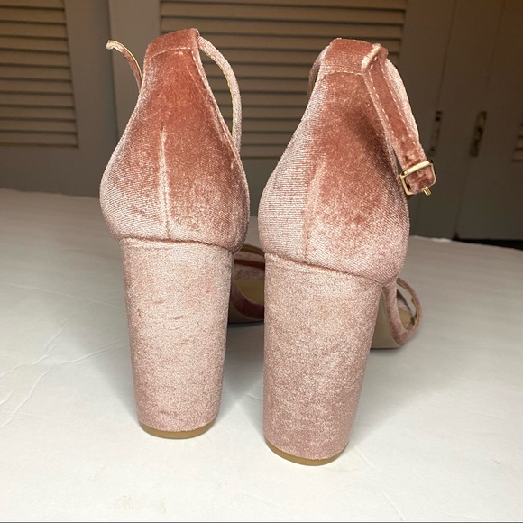 Lulus Taylor Mauve Velvet Ankle Strap Heels size 8.5 - Picture 10 of 11